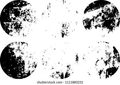 Set of grunge textures in black and white