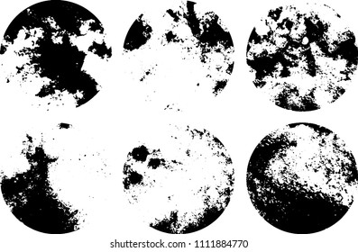 Set of grunge textures in black and white
