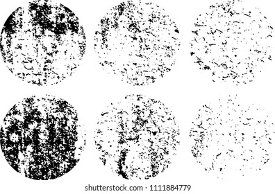Set of grunge textures in black and white