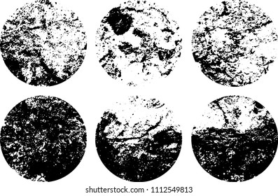 Set of grunge textures in black and white