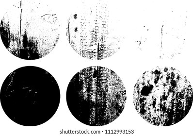 Set of grunge textures in black and white