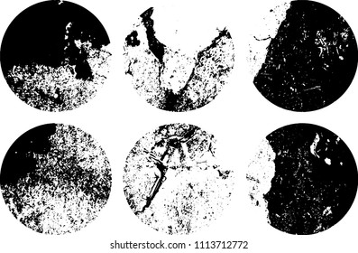 Set of grunge textures in black and white