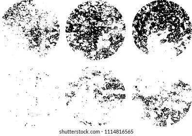 Set of grunge textures in black and white