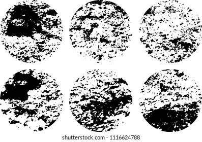 Set of grunge textures in black and white