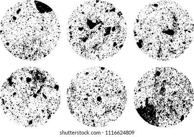 Set of grunge textures in black and white