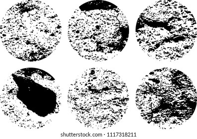 Set of grunge textures in black and white
