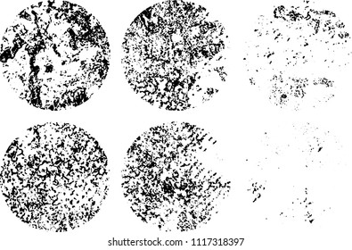 Set of grunge textures in black and white