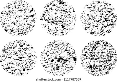 Set of grunge textures in black and white