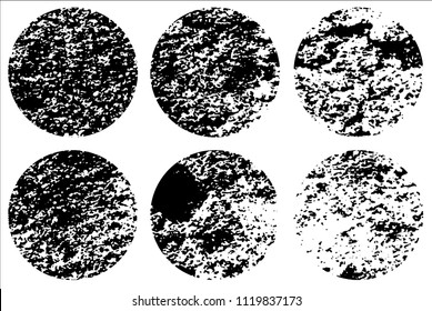 Set of grunge textures in black and white