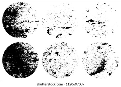 Set of grunge textures in black and white