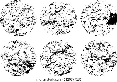 Set of grunge textures in black and white
