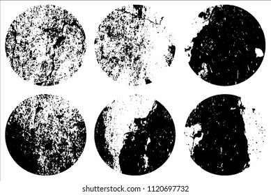 Set of grunge textures in black and white