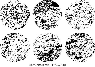Set of grunge textures in black and white