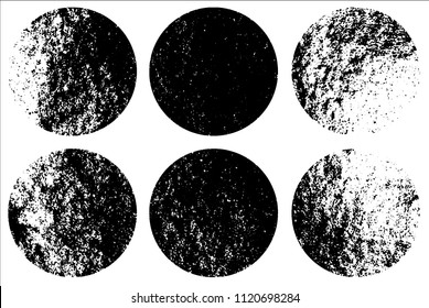 Set of grunge textures in black and white