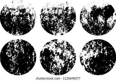 Set of grunge textures in black and white