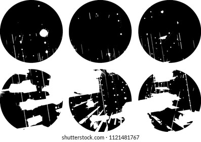 Set of grunge textures in black and white