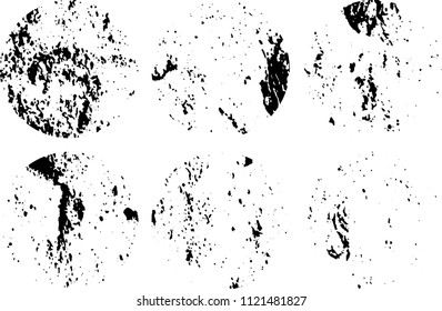 Set of grunge textures in black and white