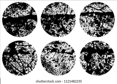 Set of grunge textures in black and white