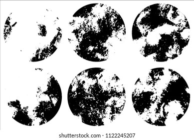 Set of grunge textures in black and white