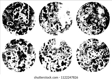 Set of grunge textures in black and white