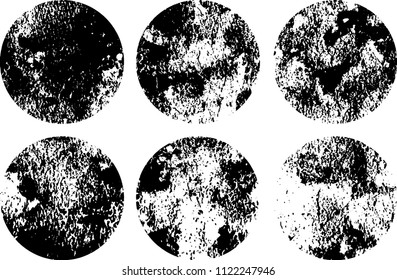 Set of grunge textures in black and white