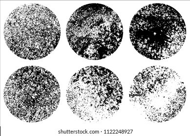 Set of grunge textures in black and white