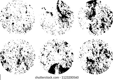 Set of grunge textures in black and white
