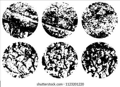 Set of grunge textures in black and white