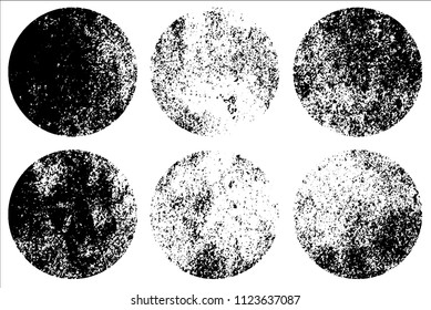 Set of grunge textures in black and white