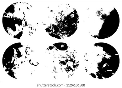Set of grunge textures in black and white