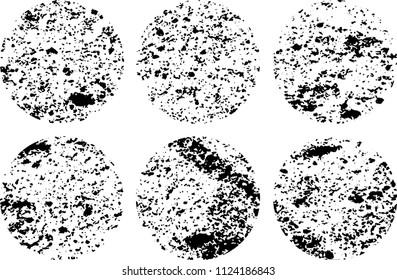 Set of grunge textures in black and white