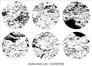 Set of grunge textures in black and white