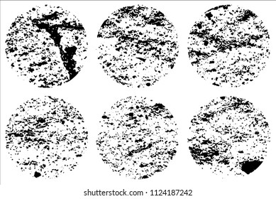 Set of grunge textures in black and white
