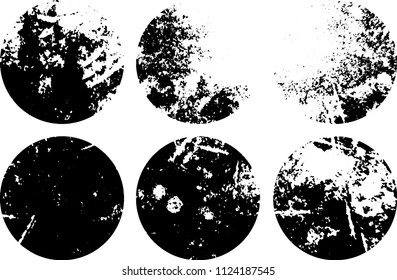Set of grunge textures in black and white