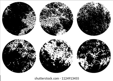 Set of grunge textures in black and white