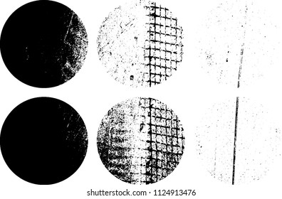Set of grunge textures in black and white