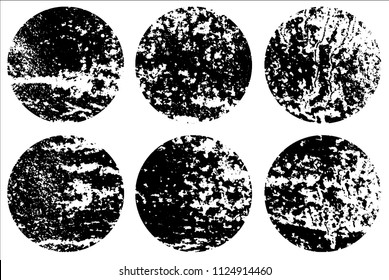 Set of grunge textures in black and white
