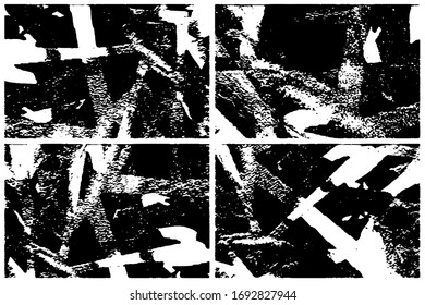 Conjunto de texturas en blanco y negro. Colección de fondos abstractos monocromos