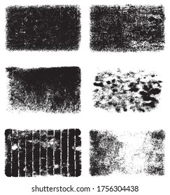 A set of grunge textures. Black and white backgrounds of dirt and dust. Abstract monochrome backdrop
