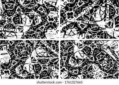 Conjunto de texturas de color negro y blanco. Colección de fondos abstractos monocromos