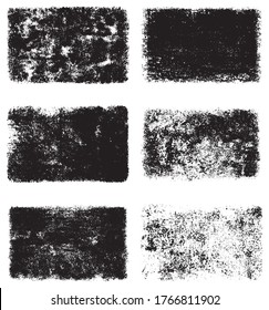 A set of grunge textures. Black and white backgrounds of dirt and dust. Abstract monochrome backdrop