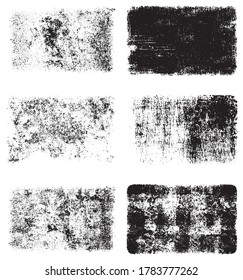 A set of grunge textures. Black and white backgrounds of dirt and dust. Abstract monochrome backdrop