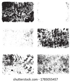A set of grunge textures. Black and white backgrounds of dirt and dust. Abstract monochrome backdrop