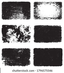 A set of grunge textures. Black and white backgrounds of dirt and dust. Abstract monochrome backdrop