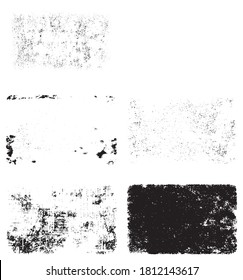 A set of grunge textures. Black and white backgrounds of dirt and dust. Abstract monochrome backdrop