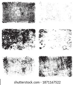 A set of grunge textures. Black and white backgrounds of dirt and dust. Abstract monochrome backdrop