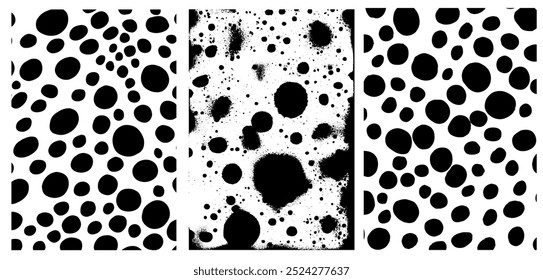 A set of grunge textures in black and white