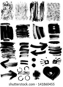 Set of grunge textures and elements