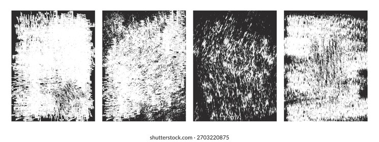 Conjunto de texturas grunge. Superposiciones de grabado dibujadas a mano. Fondos urbanos de Grange.