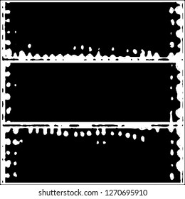 Set of grunge textures on white background